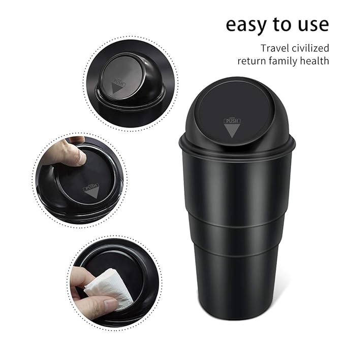 Mini Car Trash Can - Compact Silicon Dustbin for Cars (Plastic)