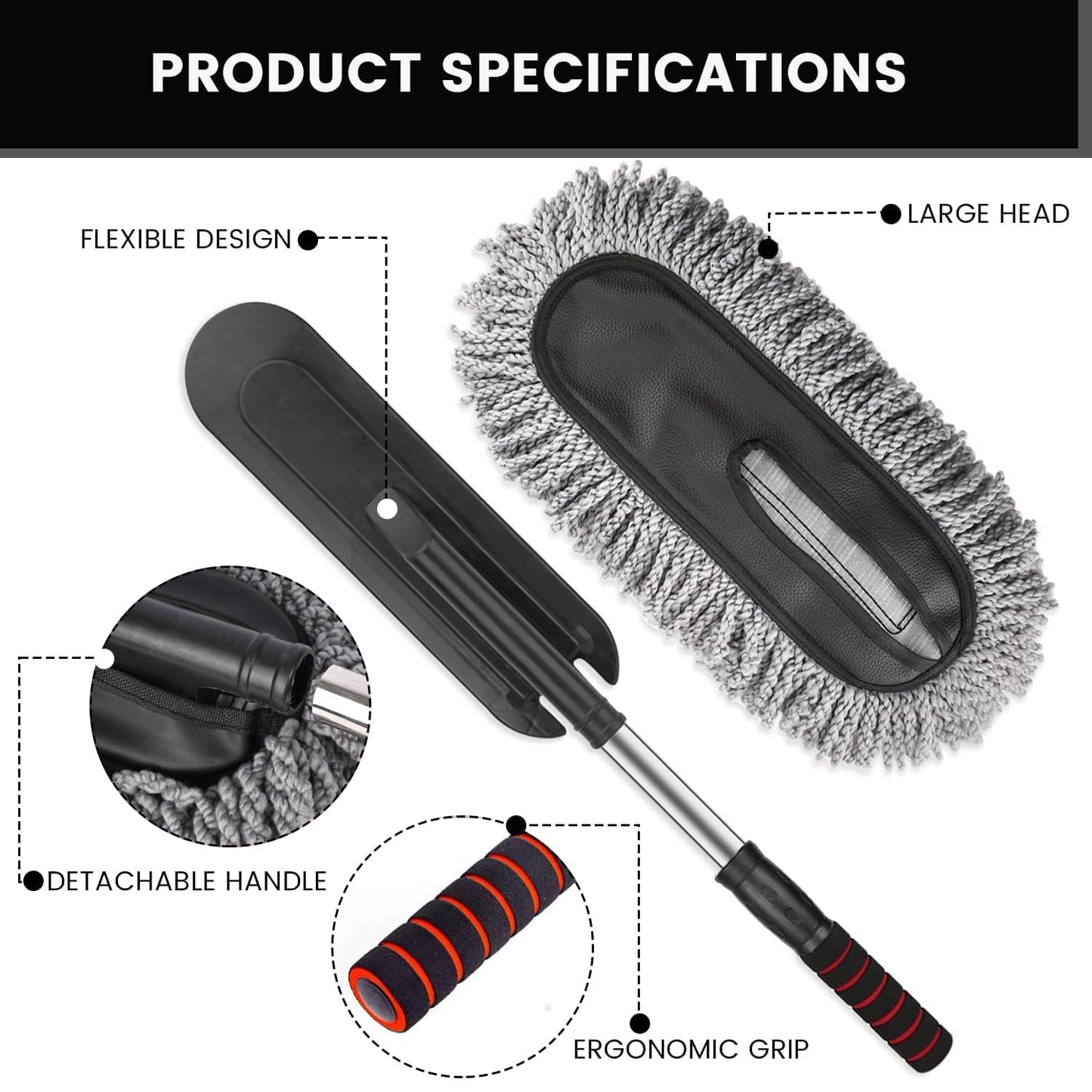 Car Duster, Extendable Long Handle Microfiber