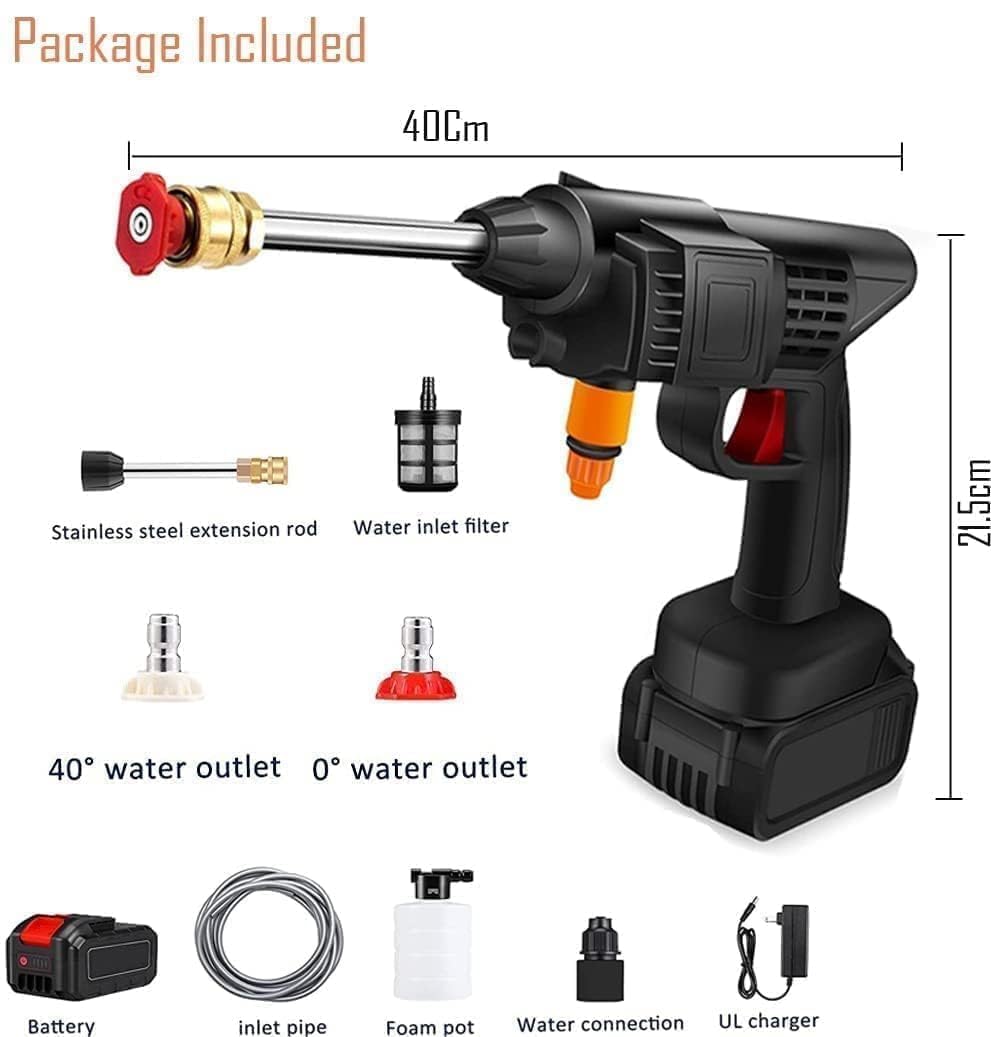 Pressure Washer Gun 48V 12000mAh ,High Pressure Water Gun for Car Wash and Bikes wash