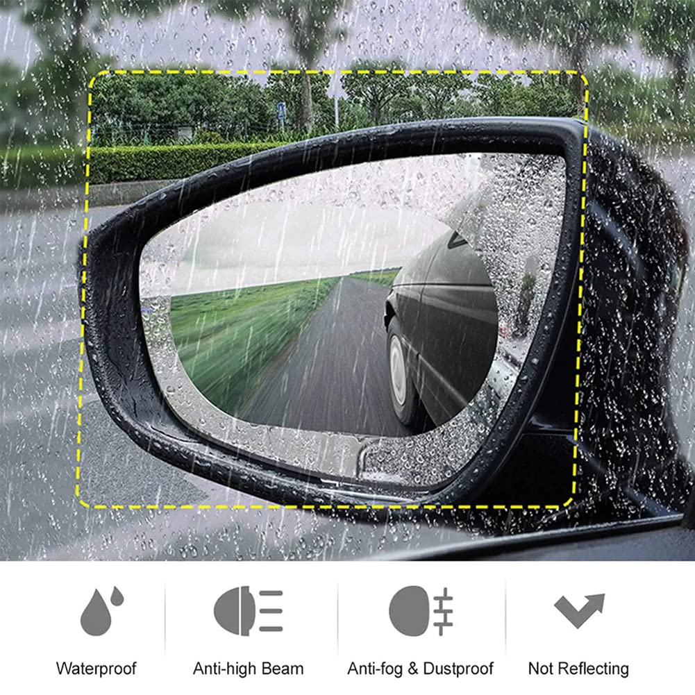 Car Rearview Mirror Film Rainproof Waterproof Mirror Film Anti Fog(2pc)