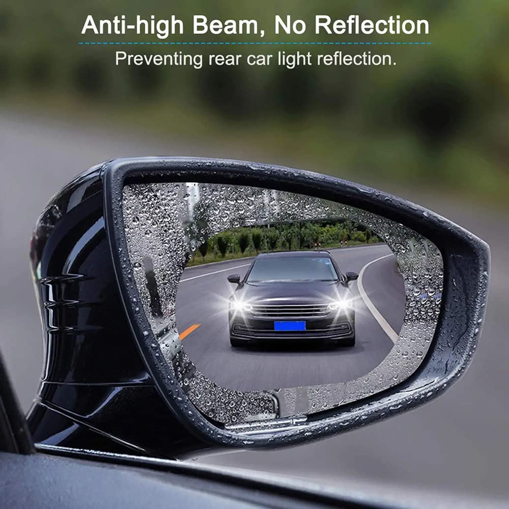 Car Rearview Mirror Film Rainproof Waterproof Mirror Film Anti Fog(2pc)
