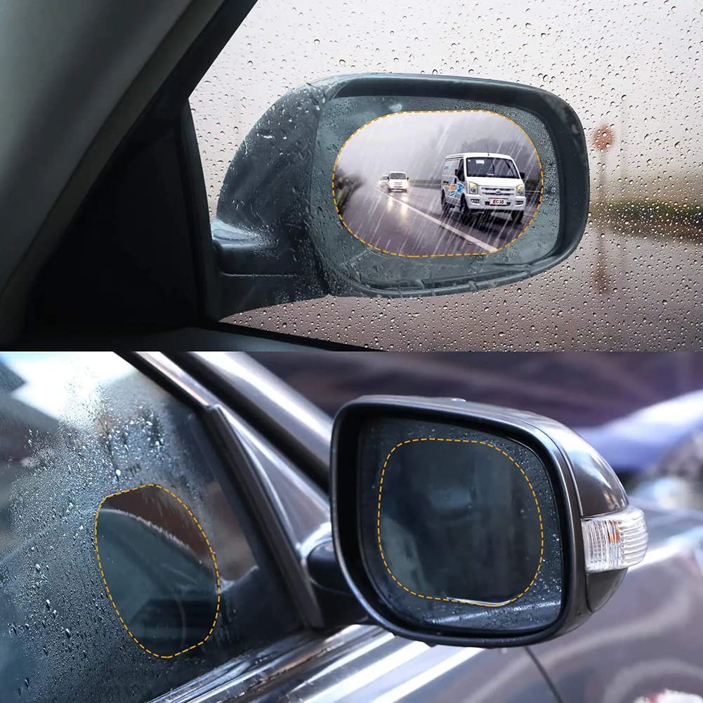 Car Rearview Mirror Film Rainproof Waterproof Mirror Film Anti Fog(2pc)