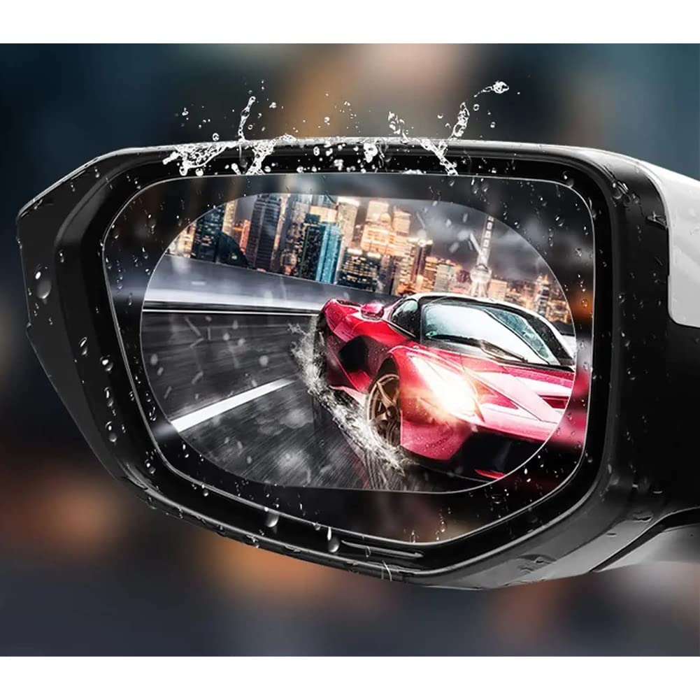 Car Rearview Mirror Film Rainproof Waterproof Mirror Film Anti Fog(2pc)