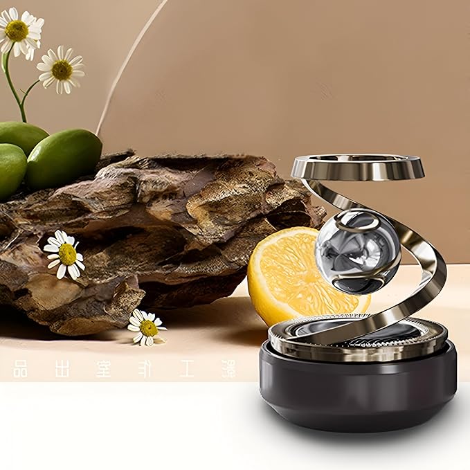 Solar-Powered Car AirFreshener - Rotating Aromatherapy Diffuser