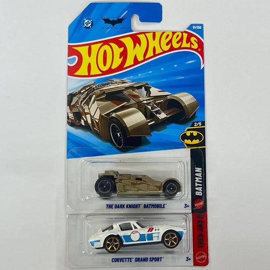 Imported hotweels 2026--THE DARK KNIGHT BATMOBILE // CORVETTE GRAND SPORT- 2pc set