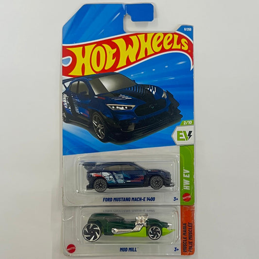 Imported hotweels 2026 - FORD MUSTANG MACH-E 1400 // MOD MILL - 2 pc set