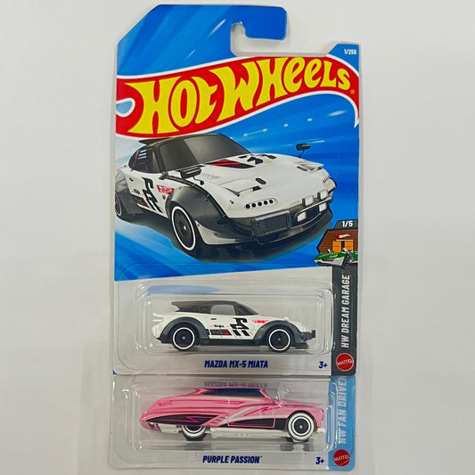 Imported hotweels 2026 - MAZDA MX-5 //  MIATAPURPLE PASSION -2 pc set