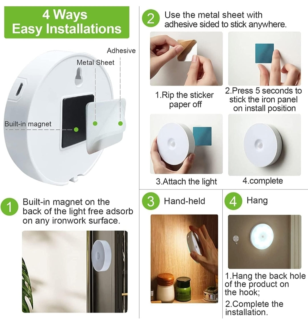 Round shape 8 led motion sensor light