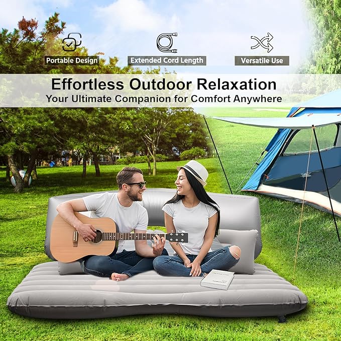 Inflatable Car Bed Air Mattress with Pump & 2 Air Pillows