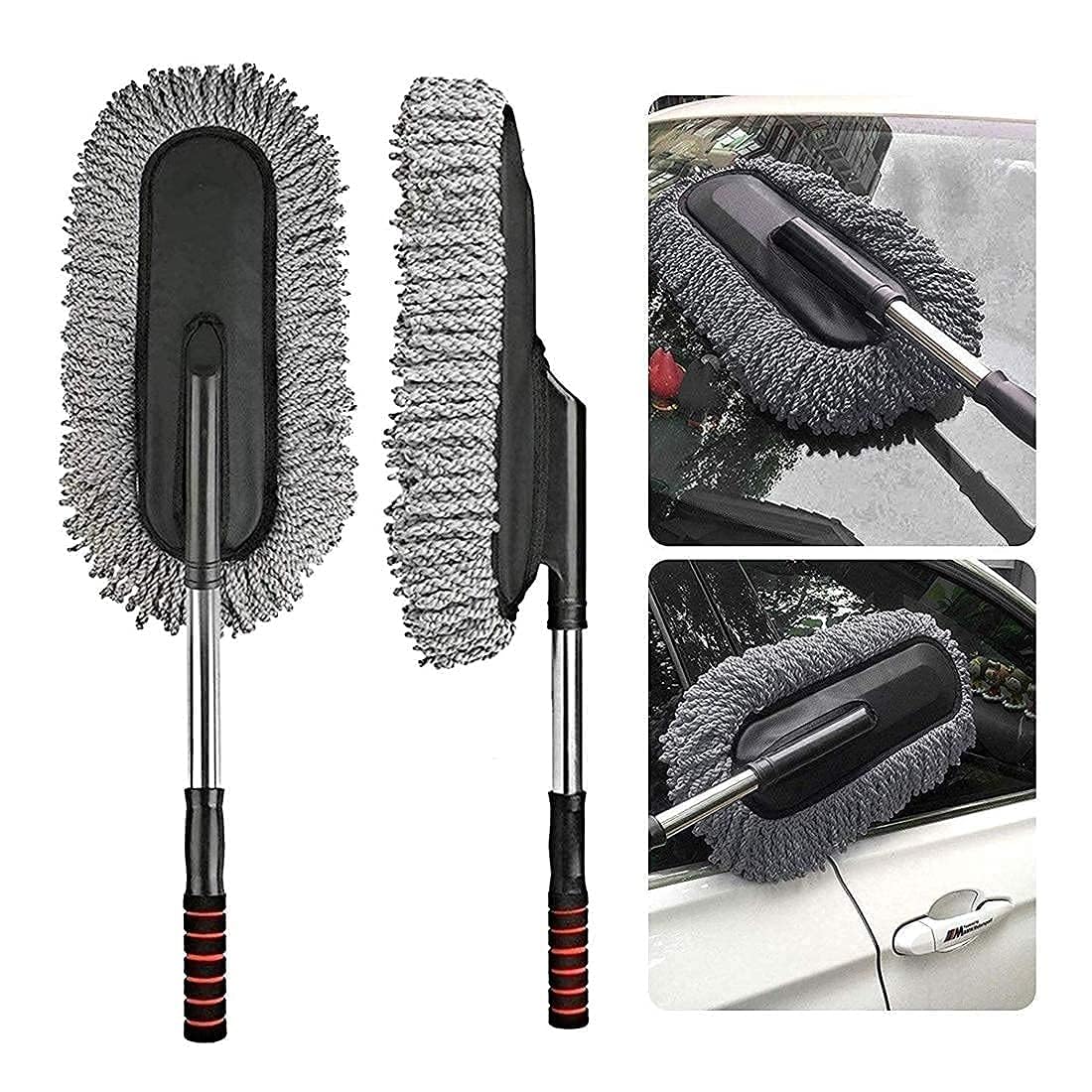 5 PCs Microfiber Car Duster with Long Handle Car Cleaning Brush Exteriror and Interiror Car Cleaning