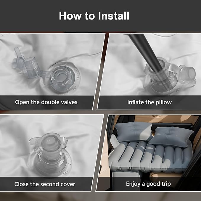 Inflatable Car Bed Air Mattress with Pump & 2 Air Pillows
