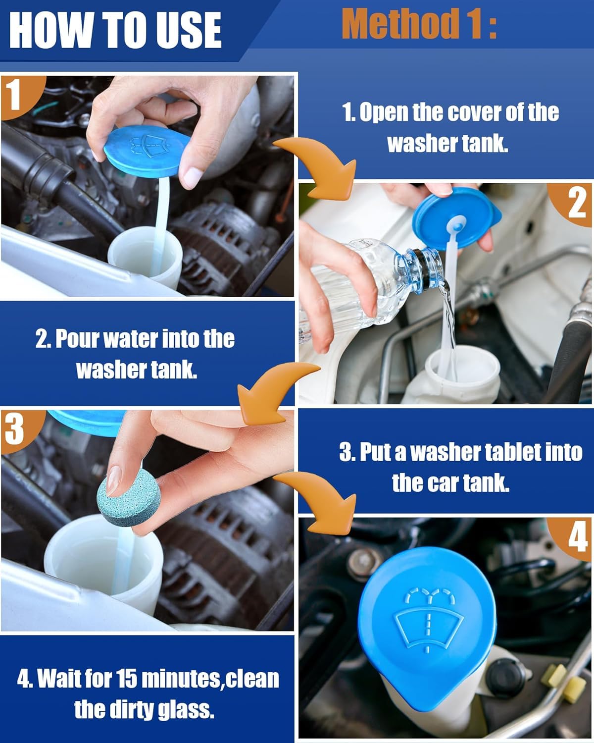 Glass Wiper Cleaning Tablets, Car Windshield Washer Solid Tablets( pack of 10 tablet)