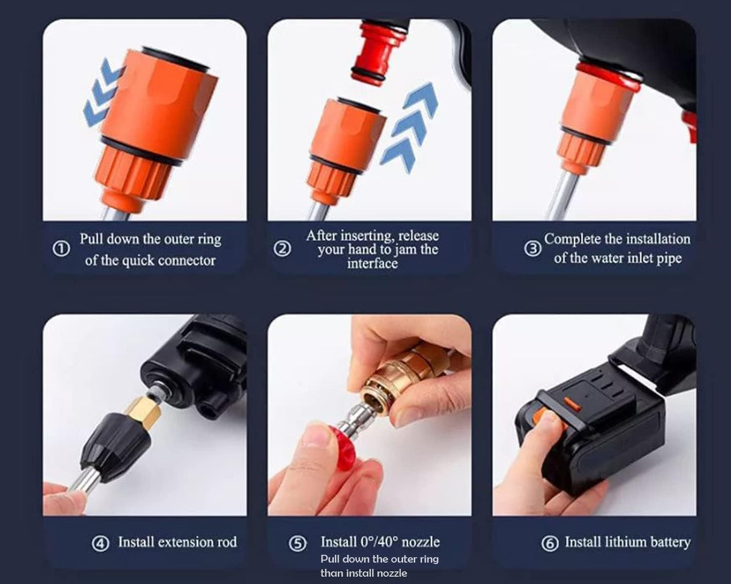 Pressure Washer Gun 48V 12000mAh ,High Pressure Water Gun for Car Wash and Bikes wash