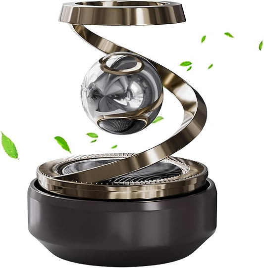 Solar-Powered Car AirFreshener - Rotating Aromatherapy Diffuser