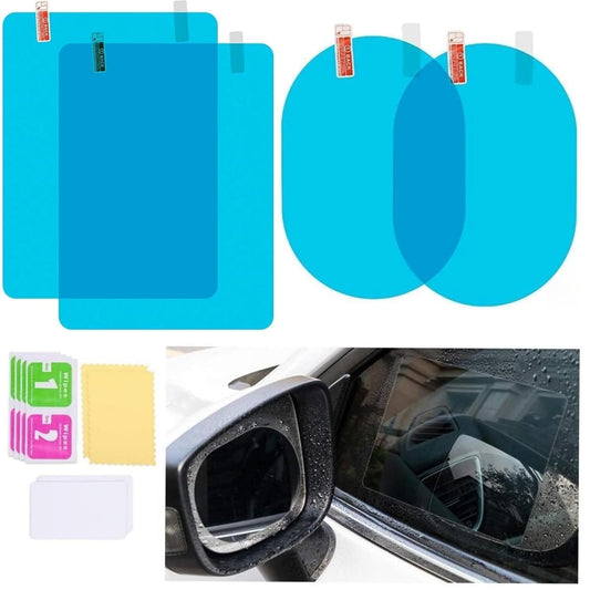 Anti Fog Film for Car Mirror Car Window(2 PCs Oval + 2 PCs Square)