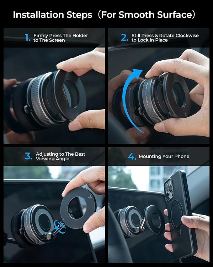 360° Vaccum Magnetic Phones Holder, Magnetic Car Phone Mount